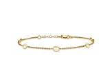 14K Yellow Gold Polished Oval Links 9-inch Plus 1-inch Extension Anklet
