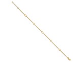 14K Yellow Gold Polished Oval Links 9-inch Plus 1-inch Extension Anklet