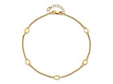 14K Yellow Gold Polished Oval Links 9-inch Plus 1-inch Extension Anklet