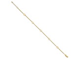 14K Yellow Gold Polished Oval Links 9-inch Plus 1-inch Extension Anklet