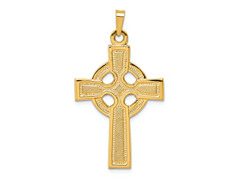 14K Yellow Gold Celtic Cross Charm