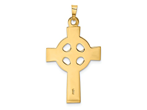 14K Yellow Gold Celtic Cross Charm