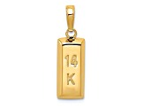 14k Yellow Gold 3D Bar Pendant