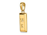 14k Yellow Gold 3D Bar Pendant