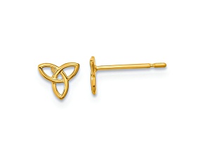 14K Yellow Gold Kids Celtic Knot Post Earrings