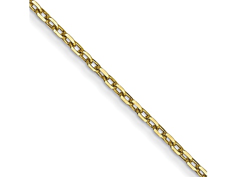 10k Yellow Gold 0.8mm Solid Diamond-Cut Cable 24 Inch Chain