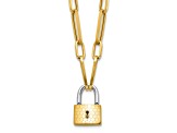 14K Two-tone Fancy Link with Lock Necklace