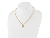 14K Two-tone Fancy Link with Lock Necklace