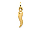 14k Yellow Gold Hollow Italian Horn Pendant