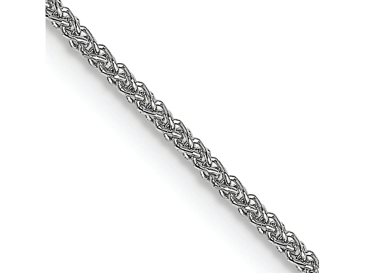 Rhodium Over 18K White Gold 1mm Solid Diamond-Cut Spiga 20 Inch