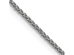 Rhodium Over 18K White Gold 1mm Solid Diamond-Cut Spiga 20 Inch Chain