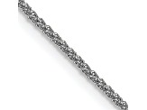 Rhodium Over 18K White Gold 1mm Solid Diamond-Cut Spiga 24 Inch Chain