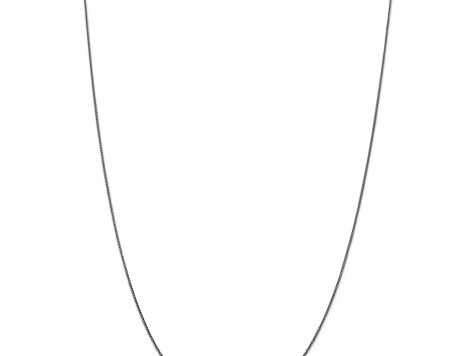Rhodium Over 18K White Gold 1mm Solid Diamond-Cut Spiga 24 Inch Chain