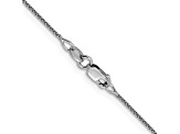 Rhodium Over 18K White Gold 1mm Solid Diamond-Cut Spiga 24 Inch Chain