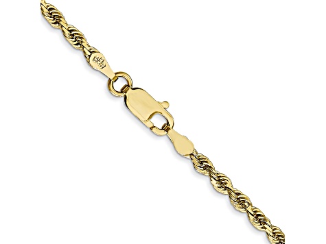 10k Yellow Gold 2.75mm Solid Diamond-Cut Quadruple Rope 16 Inch Chain