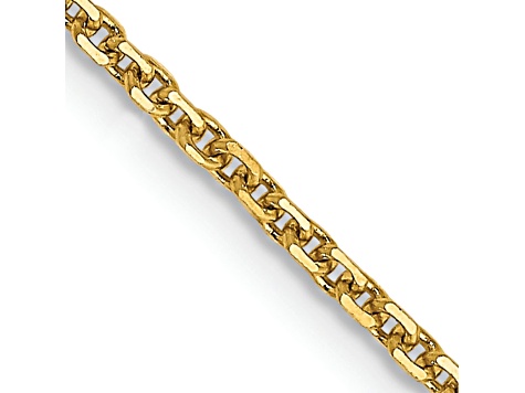 10k Yellow Gold 1.45mm Solid Diamond-Cut Cable 18 Inch Chain