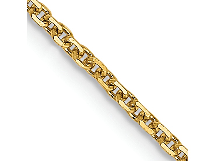 10k Yellow Gold 1.45mm Solid Diamond-Cut Cable 22 Inch Chain 10k Yellow Gold 1.45mm Solid Diamond-Cut Cable 22 Inch Chain