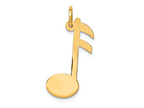 14k Yellow Gold Polished Musical Note Charm