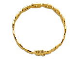 18K Yellow Gold Polished 3-Row Link 10.7mm 7.25 inch Bracelet