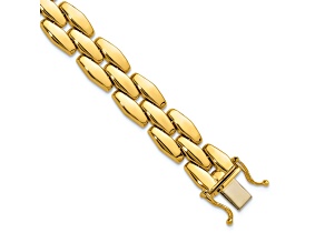 18K Yellow Gold Polished 3-Row Link 10.7mm 7.5 inch Bracelet