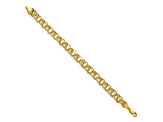 14k Yellow Gold Diamond-Cut Lite 8mm Double Link Charm Bracelet