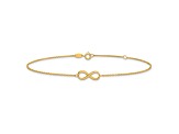 14K Yellow Gold Polished Infinity with 1-inch Extension Anklet