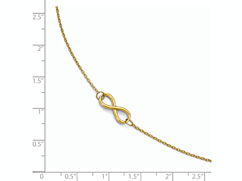 14K Yellow Gold Polished Infinity with 1-inch Extension Anklet