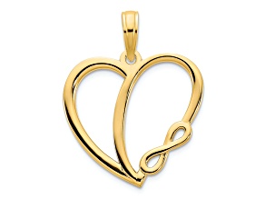 14k Yellow Gold Infinity Heart Charm
