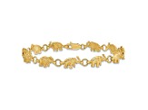 14k Yellow Gold Textured Elephant Bracelet
