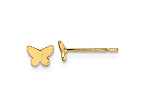 14k Yellow Gold Butterfly Stud Earrings