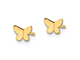 14k Yellow Gold Butterfly Stud Earrings