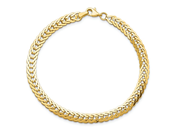 14k Yellow Gold 5.3mm Polished Fancy Link Bracelet