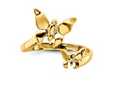 14K Yellow Gold Polished Butterfly Toe Ring