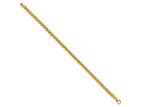 14K Yellow Gold Polished 8.5-inch Wheat Chain Bracelet