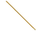 14K Yellow Gold Polished 8.5-inch Wheat Chain Bracelet