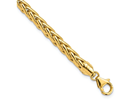 14K Yellow Gold Polished 8.5-inch Wheat Chain Bracelet