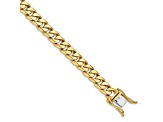 14K Yellow Gold 7mm Hand-Polished Miami Cuban Chain Bracelet