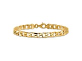 14K Yellow Gold 6.5mm Hand-Polished Fancy Link Bracelet