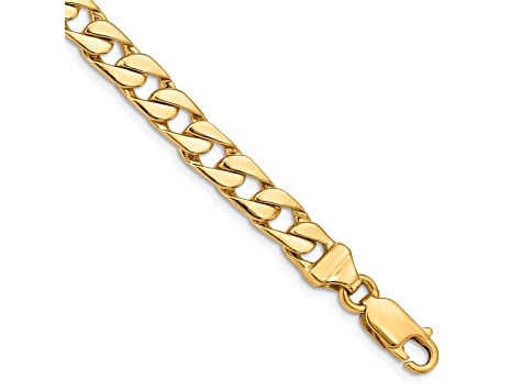 14K Yellow Gold 6.5mm Hand-Polished Fancy Link Bracelet