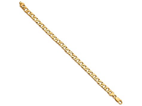 14K Yellow Gold 6.5mm Hand-Polished Fancy Link Bracelet