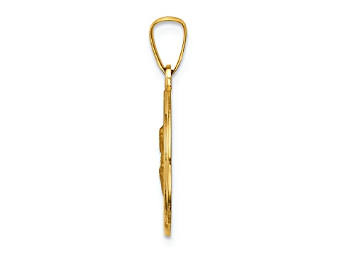 14k Yellow Gold Polished and Satin Saint Peter Medal Pendant - 19320A | JTV