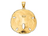 14k Yellow Gold Polished and Textured Sand Dollar Pendant