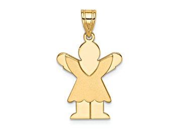 Picture of 14k Yellow Gold Satin Girl with Ruffled Skirt Charm