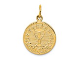 14k Yellow Gold Satin, Polished and Textured Communion Pendant