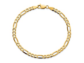 14K Yellow Gold 4mm Flat Figaro Chain Bracelet