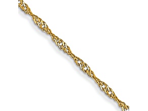 14k Yellow Gold 1mm Solid Singapore 16 Inch Chain