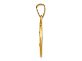 14K Yellow Gold Polished and Satin St Theresa Medal Hollow Pendant