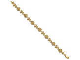 14k Yellow Gold Textured Starfish and Sand Dollar Bracelet