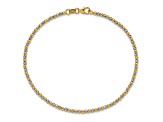 14K Two-tone Diamond-cut Beaded 7.5-inch Bracelet