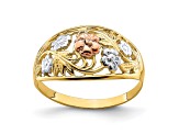 14K Floral Dome Ring
